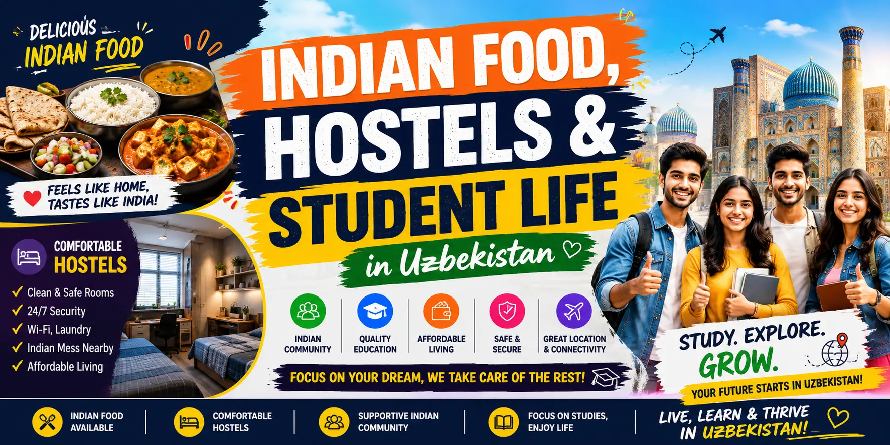 Indian Food, Hostels & Student Life in Uzbekistan